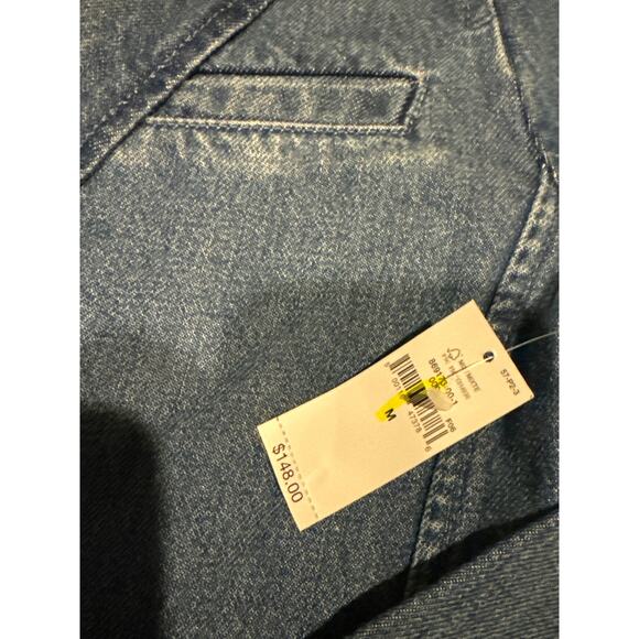 NWT Gap Blue Indigo Denim Blazer one button closing size medium - Picture 9 of 13